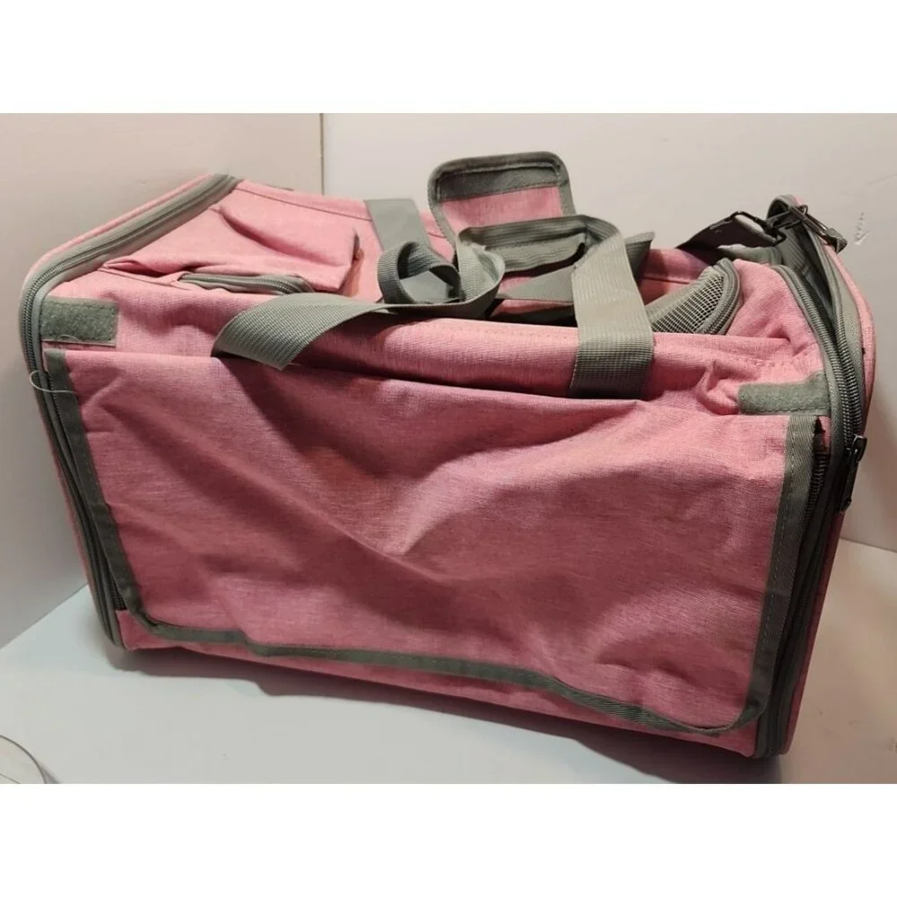 Pink & Grey Small/Medium Pet Carrier 17